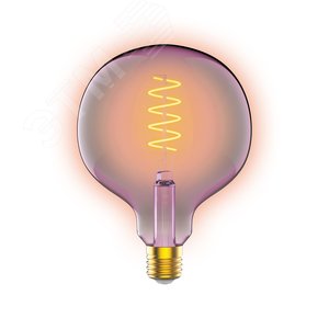 Лампа светодиодная LED 5 Вт 190 Лм 1800К теплая Е27 G125 pink flexible Filament Gauss (1011802105) - фото 2
