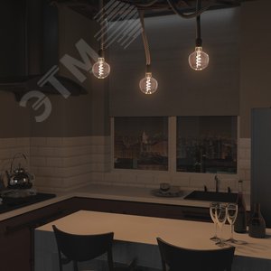 Лампа светодиодная LED 5 Вт 190 Лм 1800К теплая Е27 G125 pink flexible Filament Gauss (1011802105) - фото 6
