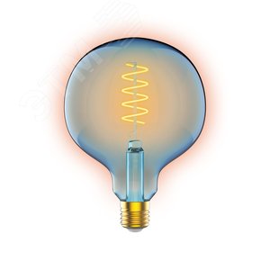 Лампа светодиодная филаментная LED 5 Вт 190 лм 1800К шар G125 теплый E27 AC 220В голубая колба Black Filament Gauss 2