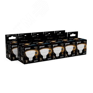 Лампа светодиодная LED 5 Вт 500 лм 3000К софит MR16 теплый GU5.3 AC 220В Black - фото 12