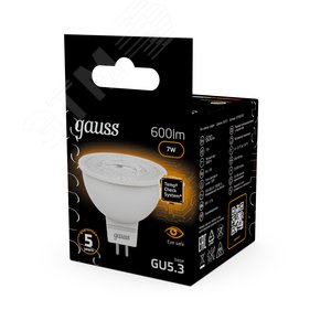 Лампа светодиодная LED 7 Вт 600 лм 3000К софит MR16 теплый GU5.3 AC 220В Black 14