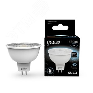 Лампа светодиодная LED 5 Вт 530 лм 4100К софит MR16 нейтральный GU5.3 AC 220В Black - фото 11