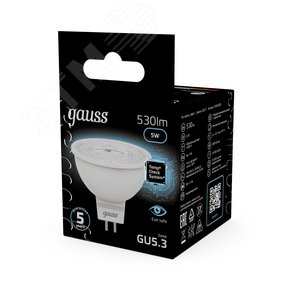 Лампа светодиодная LED 5 Вт 530 лм 4100К софит MR16 нейтральный GU5.3 AC 220В Black - фото 14