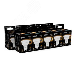 Лампа светодиодная LED 5 Вт 500 лм 3000К софит MR16 теплый GU10 AC 220В Black - фото 12