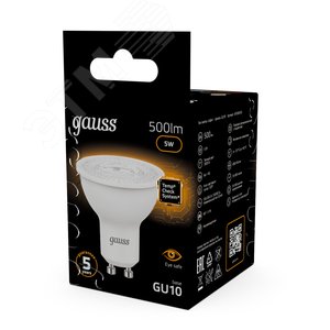 Лампа светодиодная LED 5 Вт 500 лм 3000К софит MR16 теплый GU10 AC 220В Black - фото 14