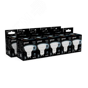 Лампа светодиодная LED 5 Вт 530 лм 4100К софит MR16 нейтральный GU10 AC 220В Black - фото 12
