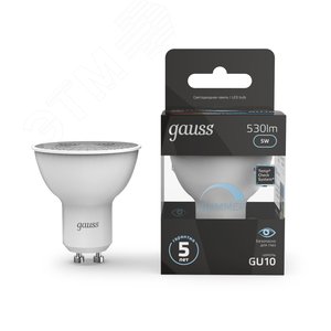 Лампа светодиодная LED 5 Вт 530 лм 4100К софит MR16 нейтральный GU10 AC 220В диммируемая Black 2