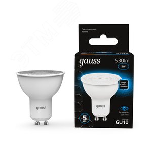 Лампа светодиодная LED 5 Вт 530 лм 6500К софит MR16 холодный GU10 AC 220В Black - фото 12