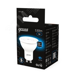 Лампа светодиодная LED 5 Вт 530 лм 6500К софит MR16 холодный GU10 AC 220В Black - фото 15