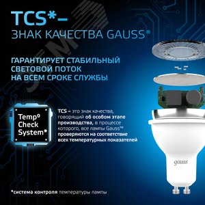 Лампа светодиодная LED 5 Вт 530 лм 6500К софит MR16 холодный GU10 AC 220В Black - фото 10