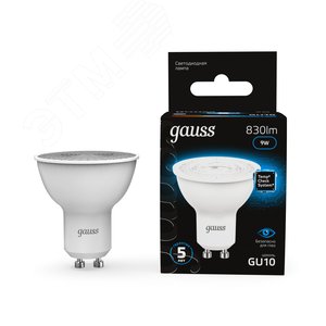 Лампа светодиодная LED 9 Вт 830 лм 6500К софит MR16 холодный GU10 AC 220В Black - фото 12