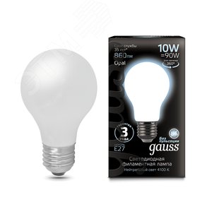 Лампа светодиодная филаментная LED 10 Вт 860 лм 4100К А60 груша нейтральный E27 AC 220В матовая колба Black Filament - фото 2