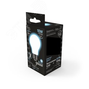 Лампа светодиодная филаментная LED 10 Вт 860 лм 4100К А60 груша нейтральный E27 AC 220В матовая колба Black Filament - фото 5