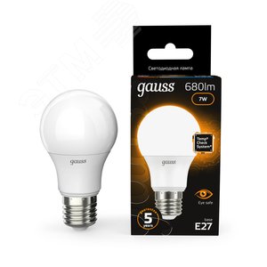 Лампа светодиодная LED 7 Вт 680 лм 3000К А60 груша теплый E27 AC 220В Black 11