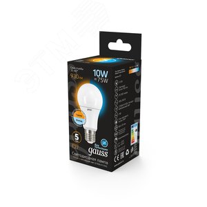 Лампа светодиодная LED 10 Вт 930 лм 2700-4100К А60 груша E27 AC 220В изменяемая цветовая температура Black - фото 4