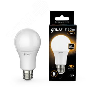 Лампа светодиодная LED 12 Вт 1150 лм 3000К А60 груша теплый E27 AC 220В Black 11