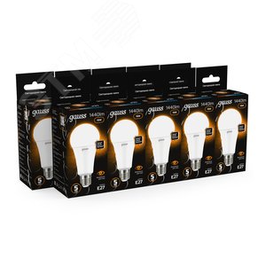 Лампа светодиодная LED 16 Вт 1440 лм 3000К А60 груша теплый E27 AC 220В Black 12