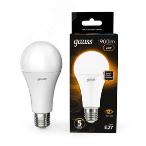 Лампа светодиодная LED 22 Вт 1900 лм 3000К А70 груша теплый E27 AC 220В Black 11