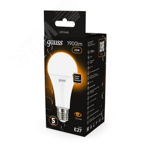 Лампа светодиодная LED 22 Вт 1900 лм 3000К А70 груша теплый E27 AC 220В Black 14