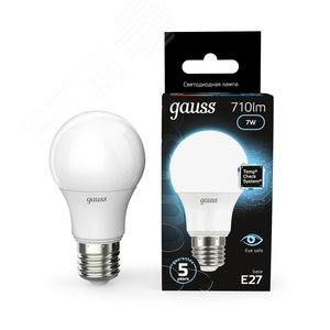 Лампа светодиодная LED 7 Вт 710 лм 4100К А60 груша нейтральный E27 AC 220В Black - фото 11