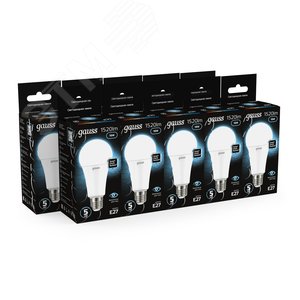 Лампа светодиодная LED 16 Вт 1520 лм 4100К А60 груша нейтральный E27 AC 220В Black 12