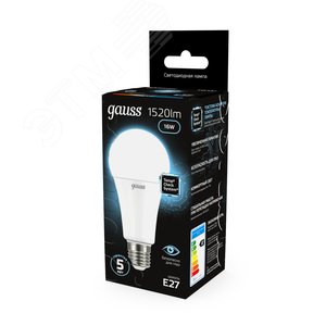 Лампа светодиодная LED 16 Вт 1520 лм 4100К А60 груша нейтральный E27 AC 220В Black 13