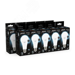 Лампа светодиодная LED 22 Вт 2000 лм 4100К А70 груша нейтральный E27 AC 220В Black 12