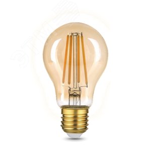 Лампа светодиодная LED 10 Вт 820 Лм 2400К golden теплая Е27 А60 Filament Gauss (102802010) - Gauss