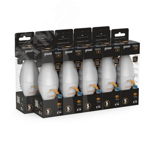 Лампа светодиодная LED 7 Вт 560 лм 3000К свеча теплый E14 AC 220В диммируемая Black 3