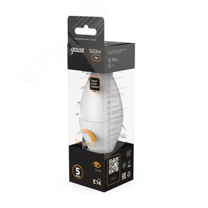 Лампа светодиодная LED 7 Вт 560 лм 3000К свеча теплый E14 AC 220В диммируемая Black 5