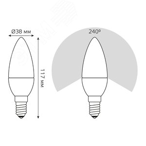 Лампа светодиодная LED 7 Вт 560 лм 3000К свеча теплый E14 AC 220В диммируемая Black 7