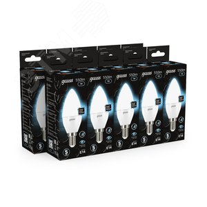 Лампа светодиодная LED 7 Вт 550 Лм 4100К белая E14 Свеча шаг. диммирование Black Gauss (103101207-S) - фото 3