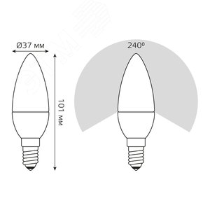Лампа светодиодная LED 7 Вт 550 Лм 4100К белая E14 Свеча шаг. диммирование Black Gauss (103101207-S) - фото 7