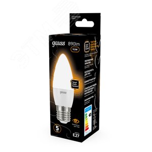 Лампа светодиодная LED 9.5 Вт 890 лм 3000К свеча теплый E27 AC 220В Black - фото 13