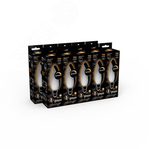 Лампа Filament Свеча 9W 590lm 3000К Е14 milky диммируемая LED 1/10/50 | 103201109-D | Gauss - фото 3