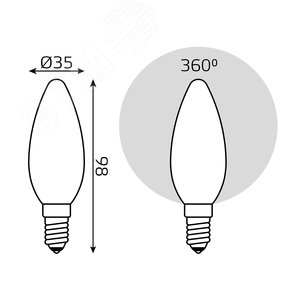Лампа Filament Свеча 9W 590lm 3000К Е14 milky диммируемая LED 1/10/50 | 103201109-D | Gauss - фото 7
