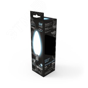 Лампа светодиодная филаментная LED 5 Вт 450 лм 4100К свеча нейтральный E14 AC 220В матовая колба Black Filament 5
