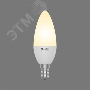 Лампа светодиодная LED 5.5 Вт400 Лм 3000К теплая E14 Свеча Basic Gauss (1033116) - фото 2