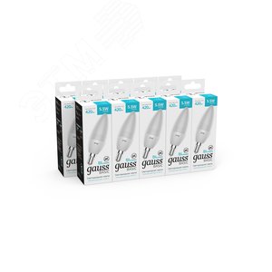 Лампа светодиодная LED 5.5 Вт420 Лм 4100К белая E14 Свеча Basic Gauss (1033126) - фото 4