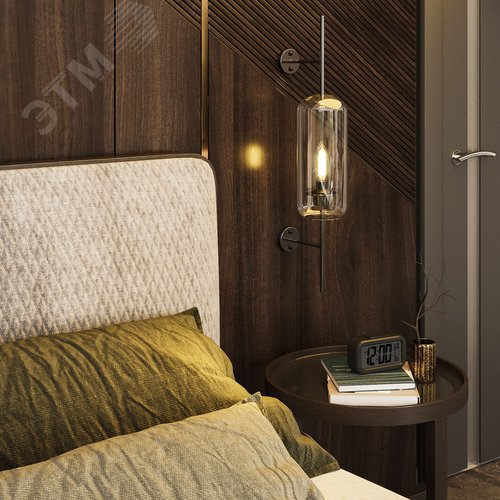 Лампа светодиодная филаментная LED 7 Вт 550 лм 2700К свеча теплый E14 AC 220В прозрачная колба Black Filament 14