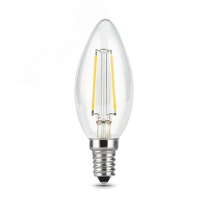 Лампа светодиодная LED 5 Вт 450 Лм 4100К белая Е14 Свеча диммируемая Filament Gauss (103801205-D) - Gauss