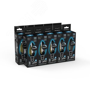 Лампа светодиодная LED 5 Вт 450 Лм 4100К белая Е14 Свеча диммируемая Filament Gauss (103801205-D) - фото 5