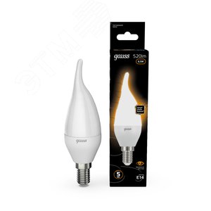 Лампа светодиодная LED 6.5 Вт 520 лм 3000К свеча на ветру теплый E14 AC 220В Black 11