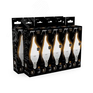 Лампа светодиодная LED 6.5 Вт 520 лм 3000К свеча на ветру теплый E14 AC 220В Black 12