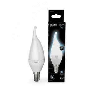 Лампа светодиодная LED 6.5 Вт 550 лм 4100К свеча на ветру нейтральный E14 AC 220В Black 11