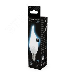 Лампа светодиодная LED 9.5 Вт 950 лм 4100К свеча на ветру нейтральный E14 AC 220В Black 14