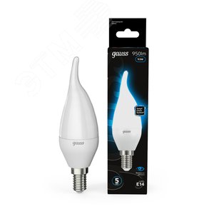 Лампа светодиодная LED 9.5 Вт 950 Лм 6500К холодная E14 Свеча на ветру Black Gauss (104101310) - фото 12