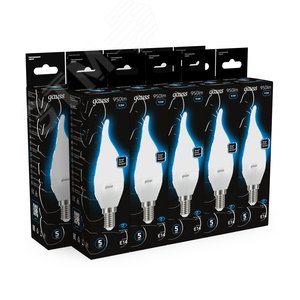Лампа светодиодная LED 9.5 Вт 950 Лм 6500К холодная E14 Свеча на ветру Black Gauss (104101310) - фото 13
