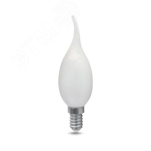 Лампа светодиодная филаментная LED 5 Вт 420 лм 2700К свеча на ветру теплый E14 AC 220В матовая колба Black Filament - Gauss