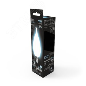 Лампа Filament Свеча на ветру 9W 610lm 4100К Е14 milky LED 1/10/50 | 104201209 | Gauss - фото 5